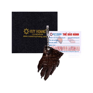 Móc khóa da cá sấu màu nâu đất PH8211