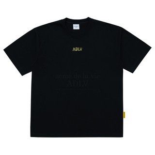 Áo thun ngắn tay cổ tròn ADLV Glossy Basic Logo màu Đen Unisex