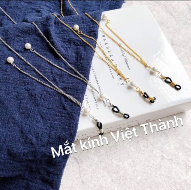 Dây đeo kính kim loại SIÊU CHẤT hạt châu nhân tạo chain kính