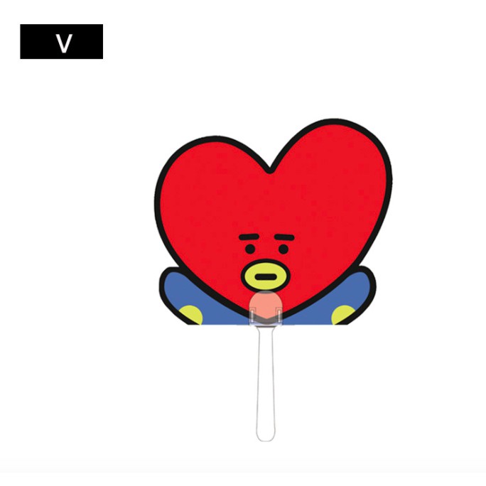 Quạt trong TATA cầm tay BTS chibi in hình đẹp TATA nhóm nhạc idol Hàn Quốc hoạt hình