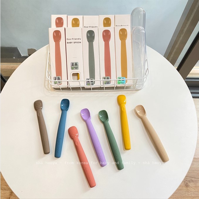 &lt;tặng hộp đựng&gt; MUỖNG SILICONE HONGSPAPA HÀN QUỐC