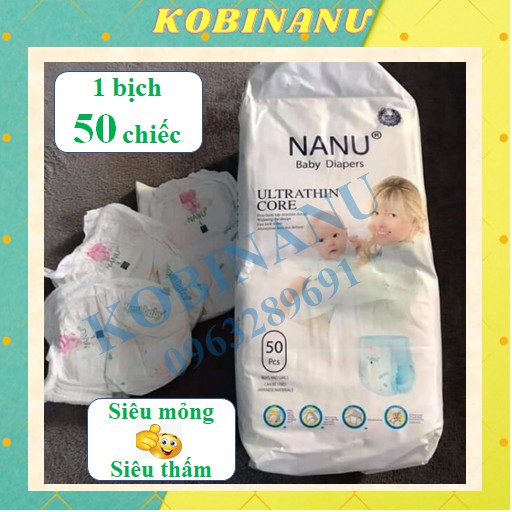 Bỉm quần Tã dán Nanu S-XXL 50 miếng Kobinanu