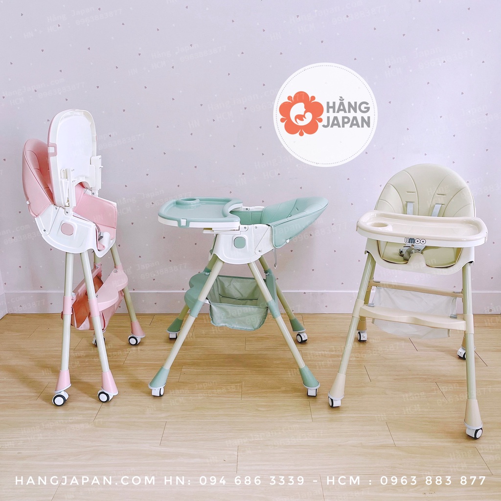 Ghế ăn dặm ngả lưng gấp gọn có bánh xe Umoo UM-05117