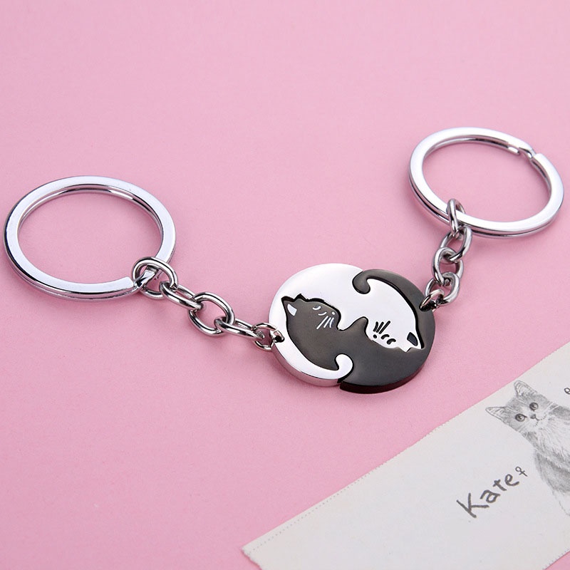 Set 2 Móc Khóa Hình Chú Mèo Lười Xinh Xắn Dễ Thương
