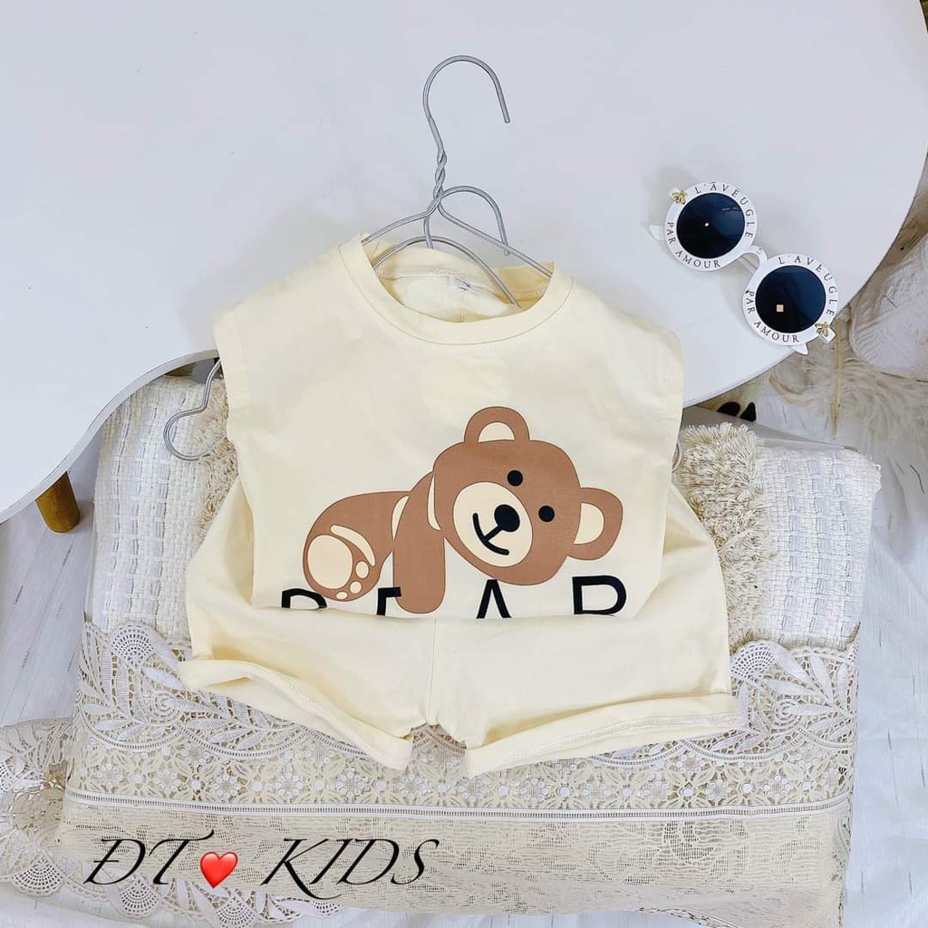 BỘ QUẦN ÁO HÌNH GẤU NÂU CHO BÉ CHẤT COTTON SIÊU MÁT