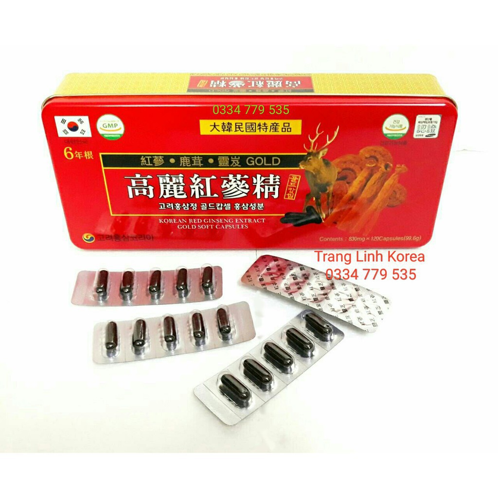 Viên Đạm Hồng Sâm Tổng Hợp Hộp Đỏ 120 Viên Hàn Quốc
