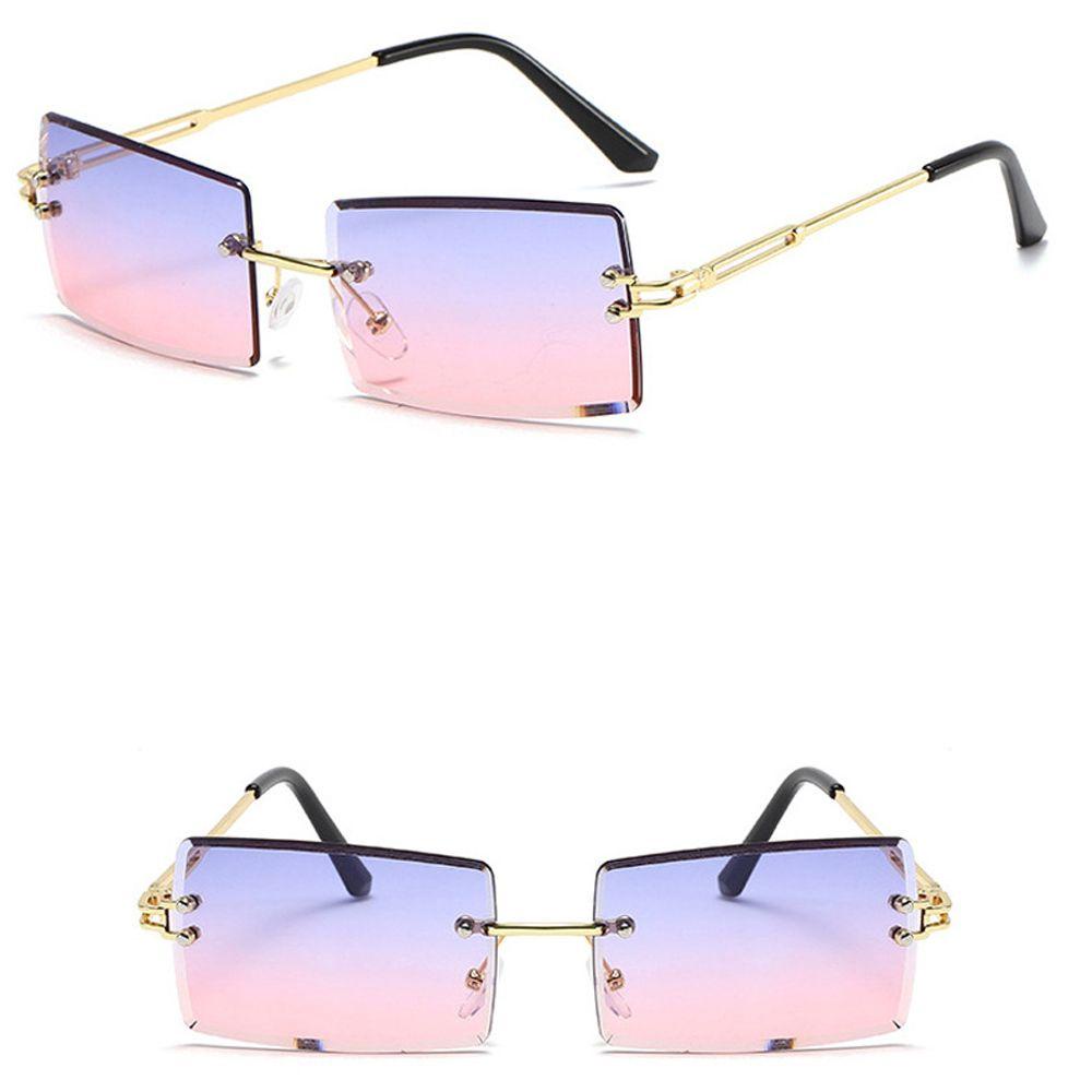 Kính Mát Vuông Không Gọng Chống Tia UV400 Thời Trang Hàn Quốc Cho Nữ