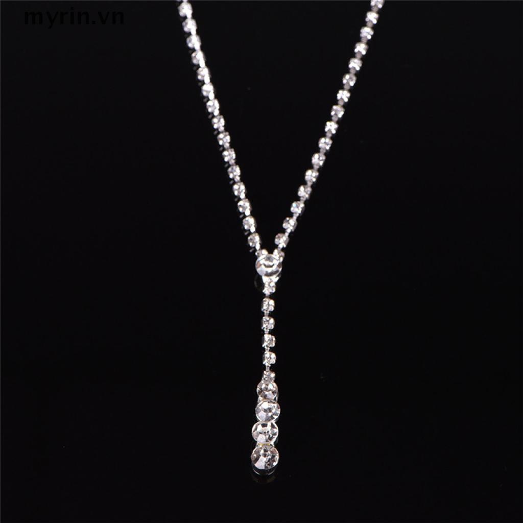 1 Set Vòng cổ Và Bông Tai Đính Đá Sang Trọng Cho Cô Dâu