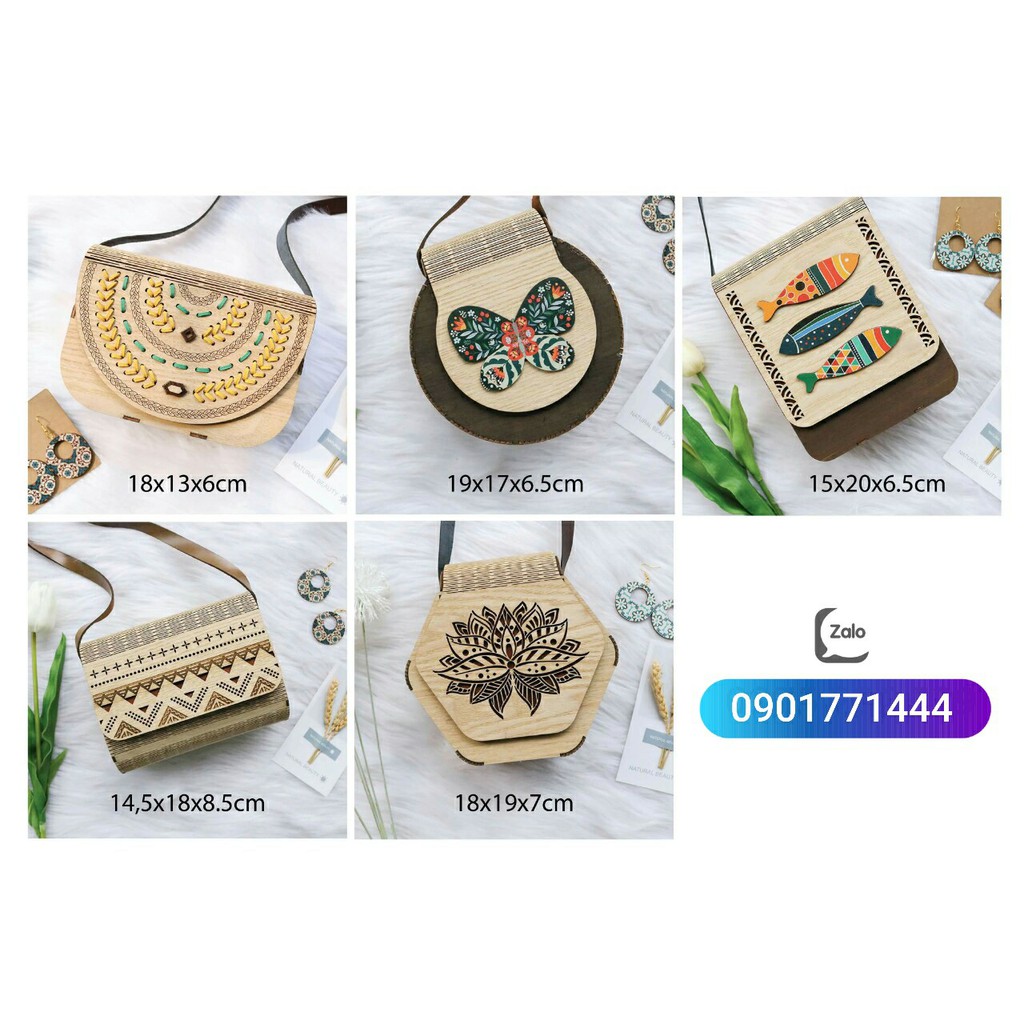 Túi xách gỗ handmade - Giỏ xách Vintage style - Túi xách nữ -Túi xách mini nhiều mẫu-Túi xách Đẹp-Độc-Lạ