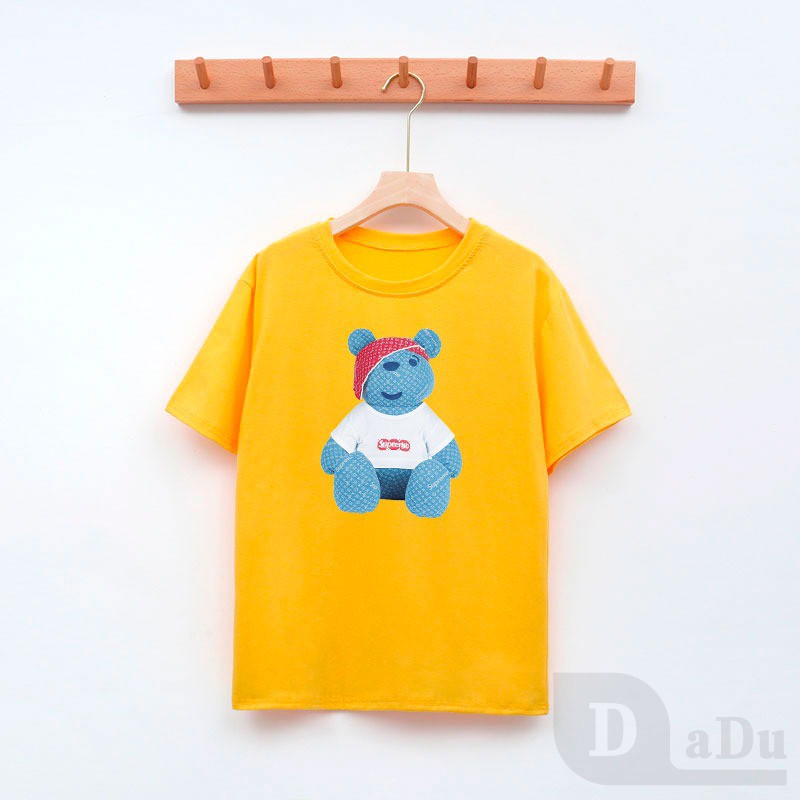 Áo Thun 100% Cotton Dáng Ôm In Họa Tiết Hoạt Hình Phong Cách Hàn Quốc Thời Trang Mùa Hè Cho Nữ Size S-3XL
