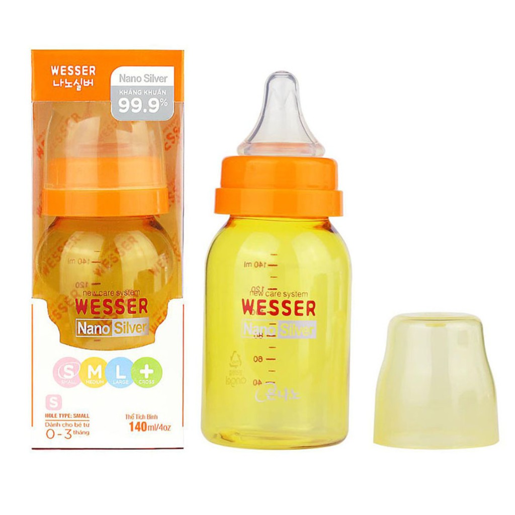 Bình sữa Wesser nano silver 140ml