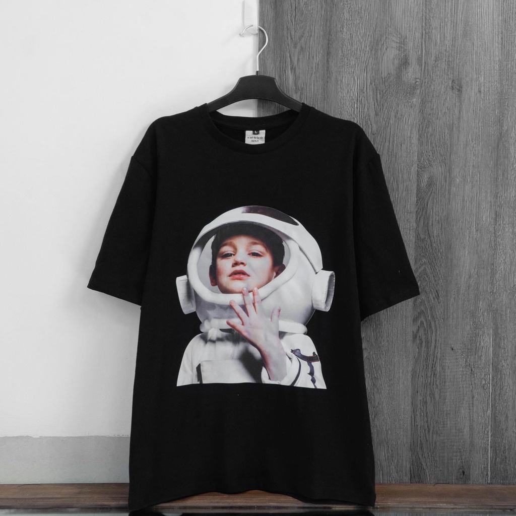 Áo thun tay lỡ ADLV Baby Phi Hành Gia áo thun cotton nam nữ unisex in nổi 5D ,from rộng hot trend