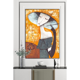 Tranh canvas treo tường nghệ thuật phong cách trừu tượng LIN021 - 40 x 60 cm