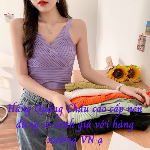 Áo kiểu 2 dây croptop dệt kim dáng ôm body sexy gợi cảm chất đẹp sang chảnh tiểu thư bánh bèo hàng quảng châu cao cấp
