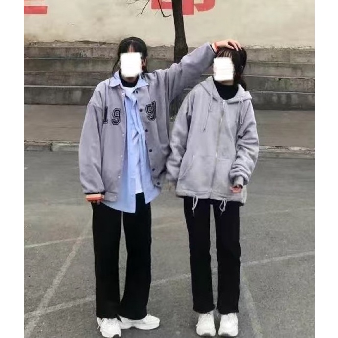 Áo khoác bomber varsity jacket len tăm nam nữ phong cách 1997 kiểu cổ điển