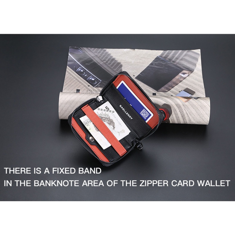 Ví Da PU Dáng Ngắn Có Khóa Kéo Phong Cách Vintage Cho Nam