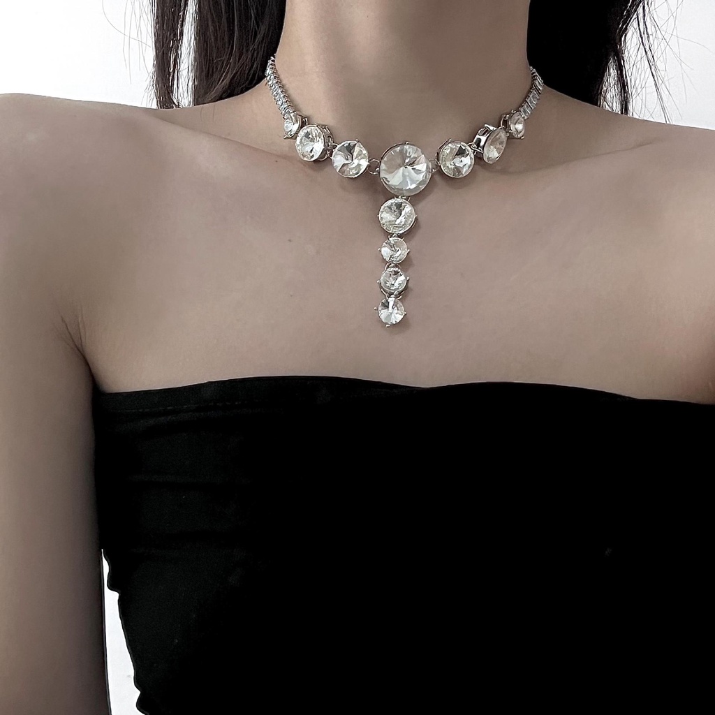 Vòng cổ Tua Rua Đính Đá Sang Trọng Phong Cách Âu Mỹ