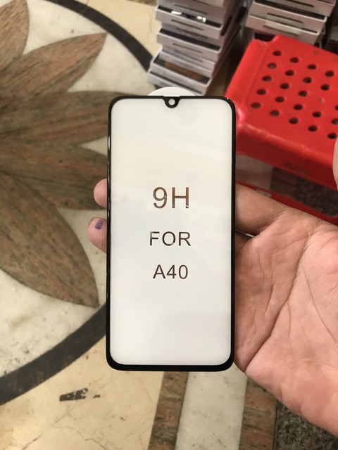 Kính cường lực full Màn Samsung A40 xịn bo góc