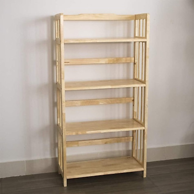 Kệ sách 4 tầng rộng 60cm gỗ cao su - Kệ gỗ đa năng 4 tầng | BigBuy360 - bigbuy360.vn