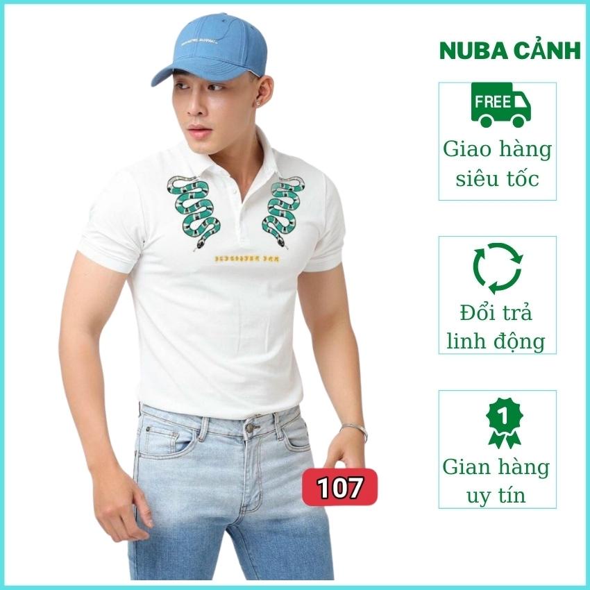 Áo thun nam cổ bẻ cao cấp, áo phông ali 107