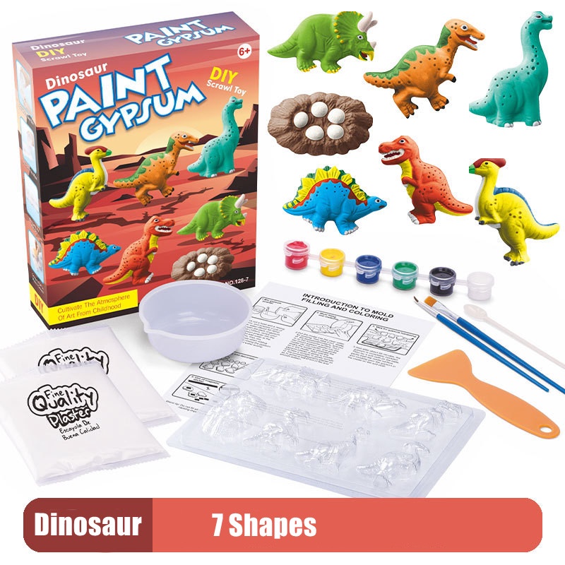 SABUY Tự làm Sơn Thạch cao Búp bê Trẻ em Tranh Vẽ Mô hình Thạch cao Đồ chơi