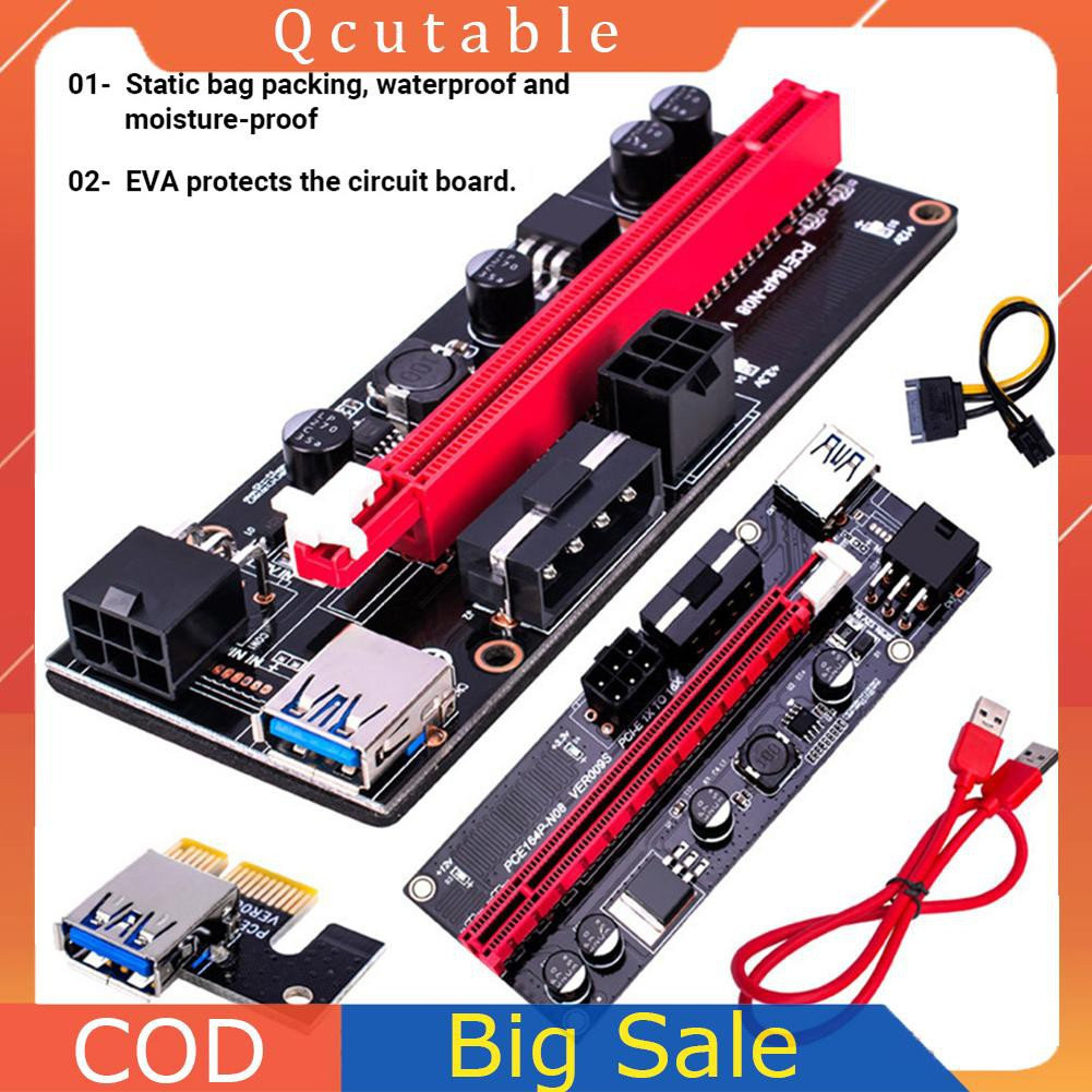 Card Chuyển Đổi Ver009S Pci-E Riser Card Pci Express 1x Sang 16x Adapter Usb 3.0