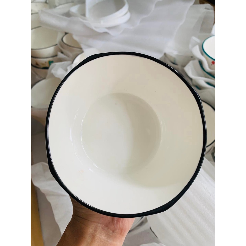 Đĩa tròn sứ tráng men khủng long và chén siêu xinh trang trí bữa ăn và nhà bếp