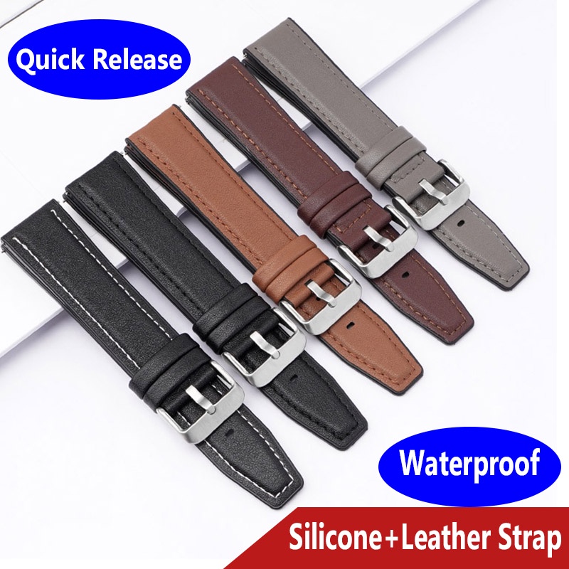 Dây Đeo Đồng Hồ Bằng Silicone + Da Mềm Chống Thấm Nước Cho Nam Và Nữ