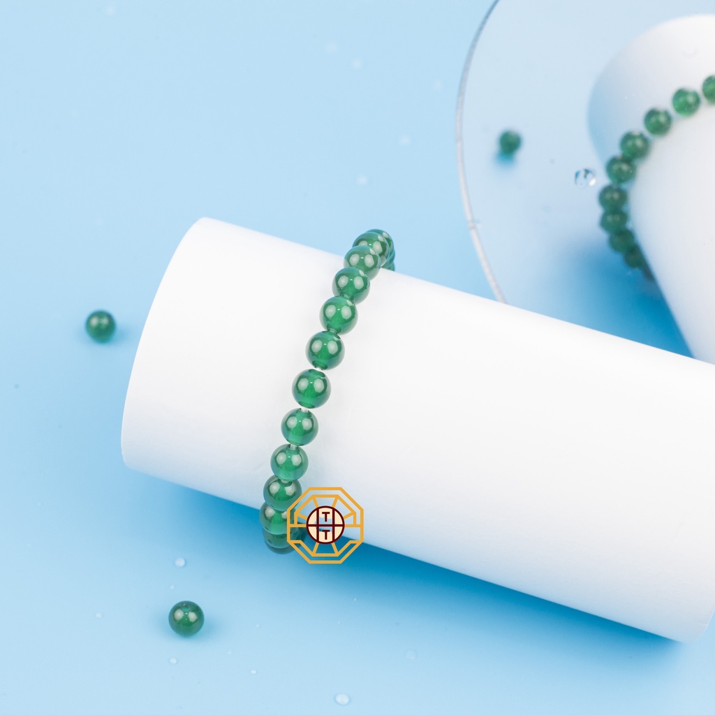 Vòng tay phong thủy đá MNao Xanh Lá [TẶNG HỘP GỖ CAO CẤP] may mắn tài lộc nam nữ mệnh Mộc Hỏa - Phong Thủy Tây Tạng