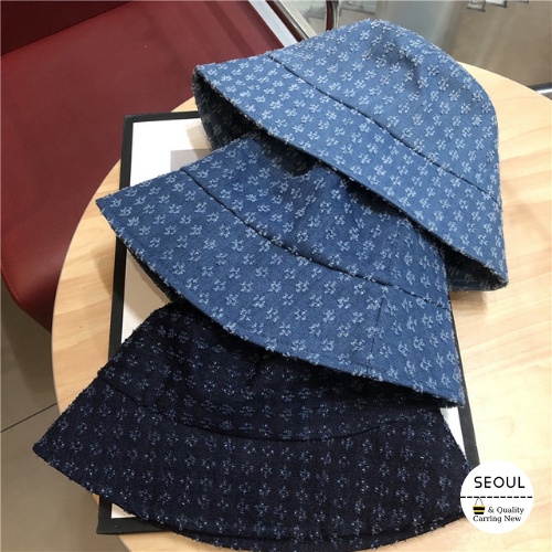 Nón bucket denim cao cấp hạo tiết chấm bi, nón vành tròn siêu nhẹ dùng cho 4 mùa hot trend 2021