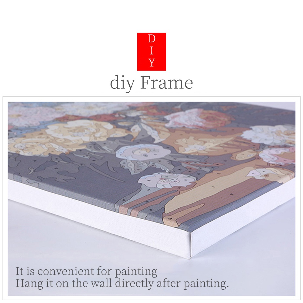 Set tranh tô màu số hóa DIY DROFE 20x30/ 40x50cm không có khung trang trí nhà cửa