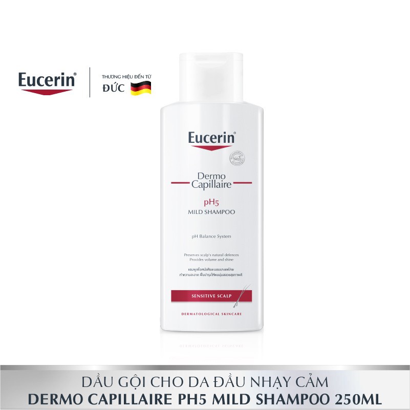 Dầu Gội Đầu Eucerin Dermo Capillaire pH5 Mild Shampoo 250ml - Dành cho Da Nhạy Cảm- Dr Thêm