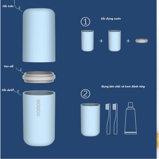 Cốc đánh răng 2 in 1 đựng bàn chải Ecoco