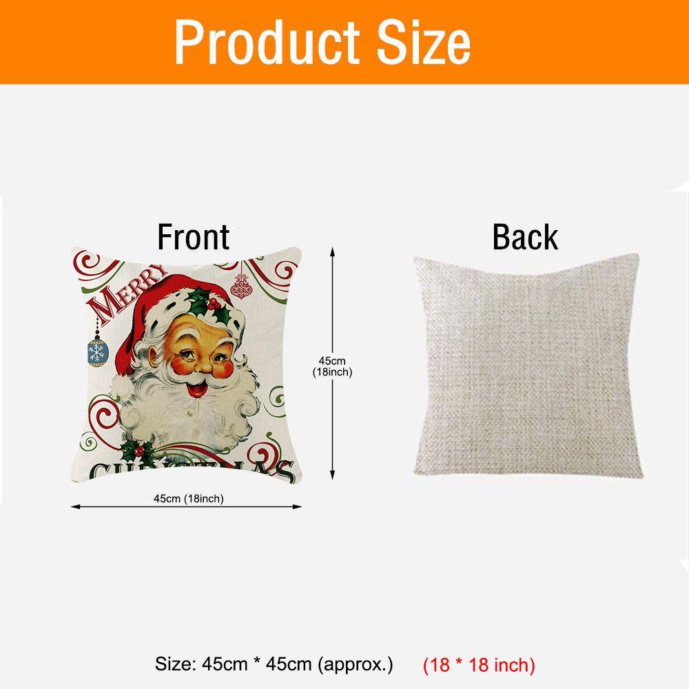 WTTLE Cushion Cover Bedroom Chair Santa Claus Deer Pillowcase