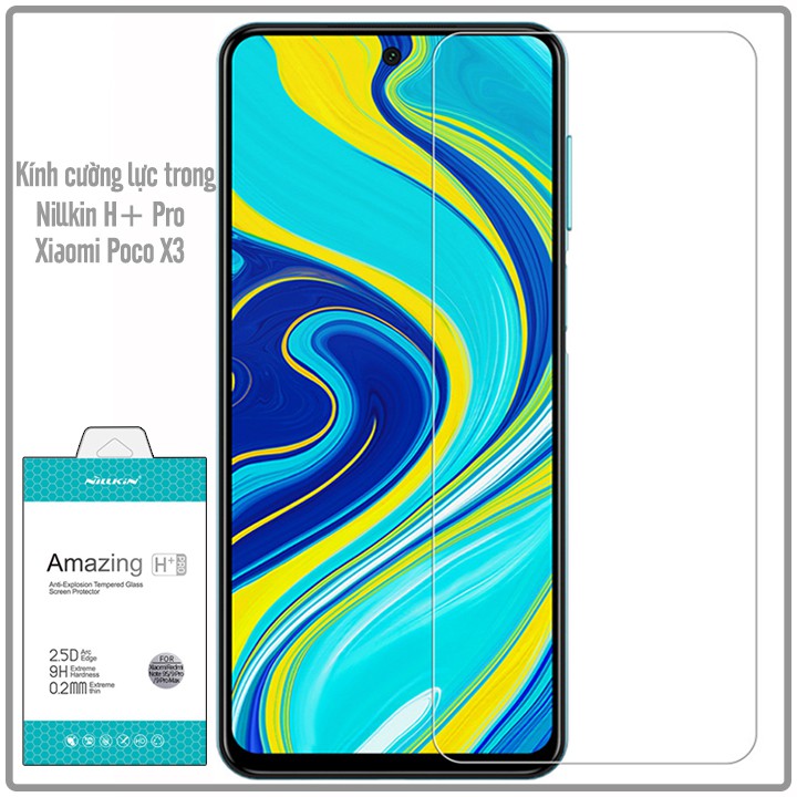 Kính cường lực cho Xiaomi Poco X3 NFC trong suốt Nillkin H+Pro