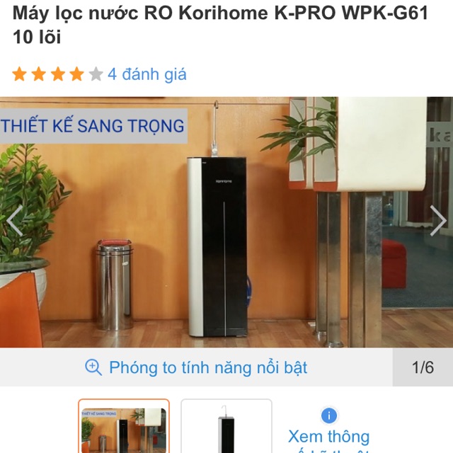 Máy lọc nước Korihome G61