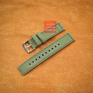 Dây đồng hồ chốt thông minh vải dù hai lớp vải canvas cho đồng hồ seiko 5 quân đội size 18-20-22mm