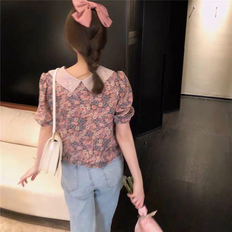 Áo voan kiểu họa tiết hoa dễ thương cho nữ