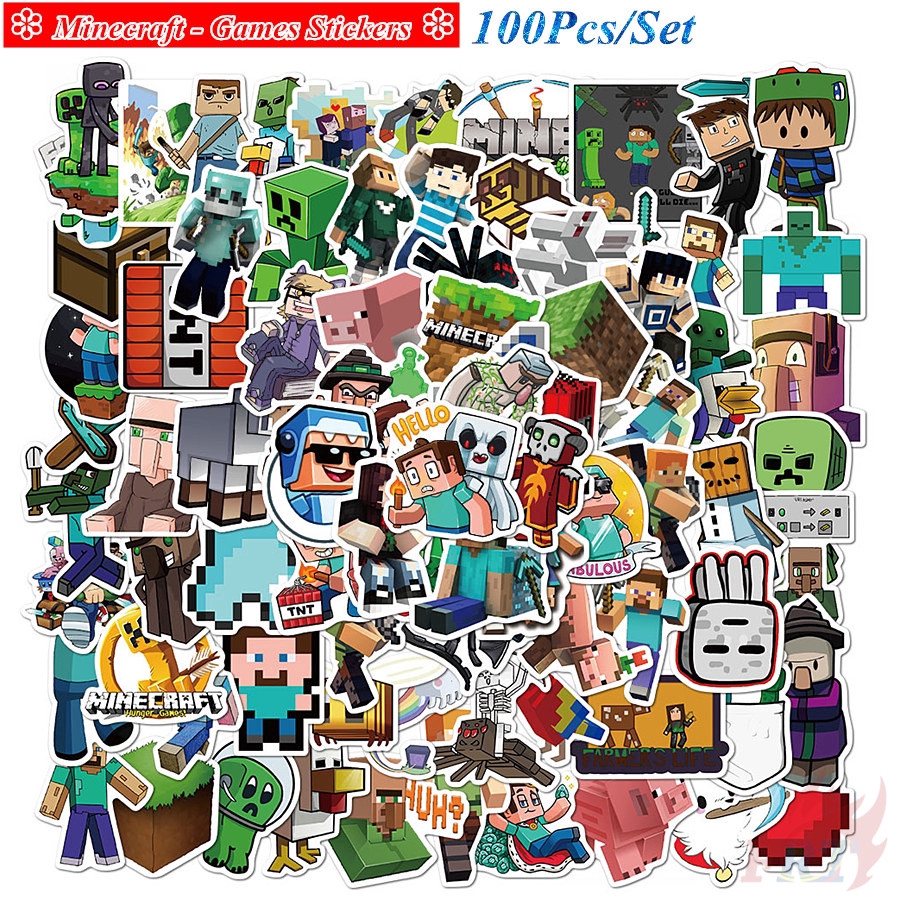 100 chiếc/ bộ hình dán Doodle Games Minecraft Series A cho hành lý thời trang máy tính xách tay ván trượt tự làm