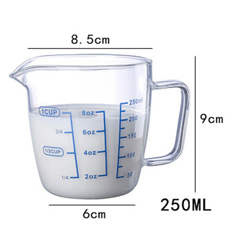 Cốc Đong Sữa Borosilicate Bằng Thủy Tinh Chịu Nhiệt Có Nắp Đậy Và Vạch Đo Lường