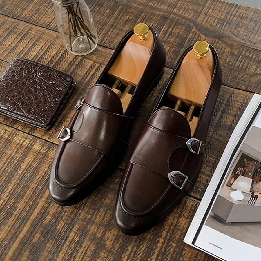 Giày Da Nam LAFORCE Monk Strap Sang Trọng GNLAMJDP30-17-CF Tặng Nam Cao Cấp