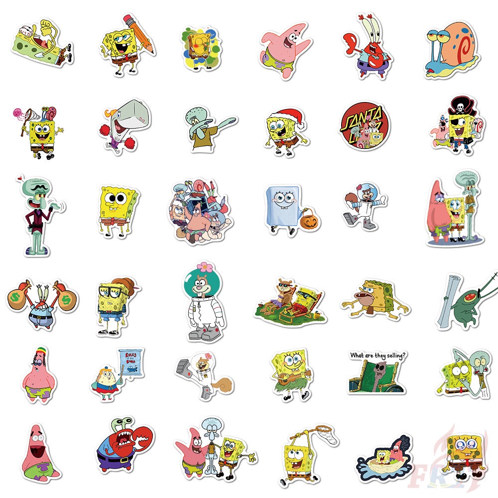 100Pcs/Set ❉ SpongeBob SquarePants Series C Stickers ❉ DIY Fashion Waterproof Decals Doodle Stickers