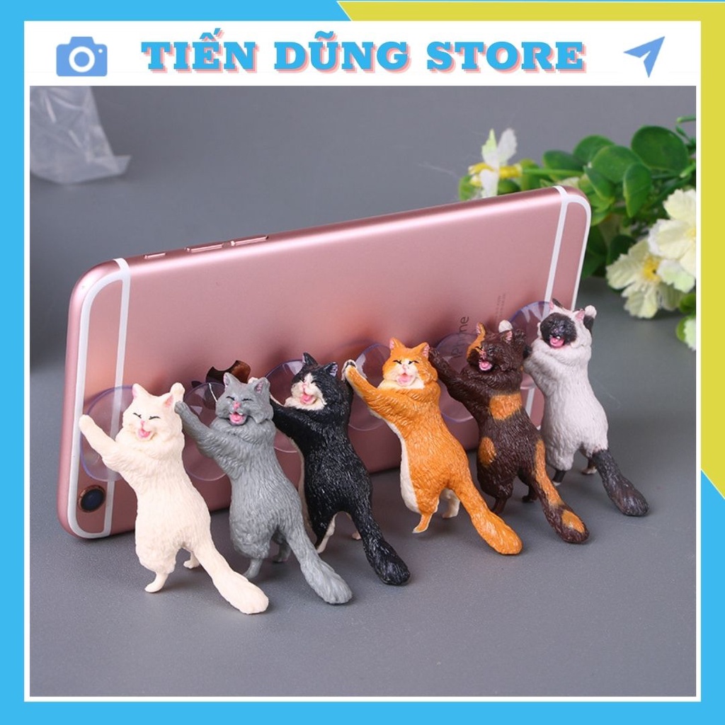 Giá Đỡ Hít Điện Thoại Để Bàn Hình Chú Chó - Mèo Dễ Thương