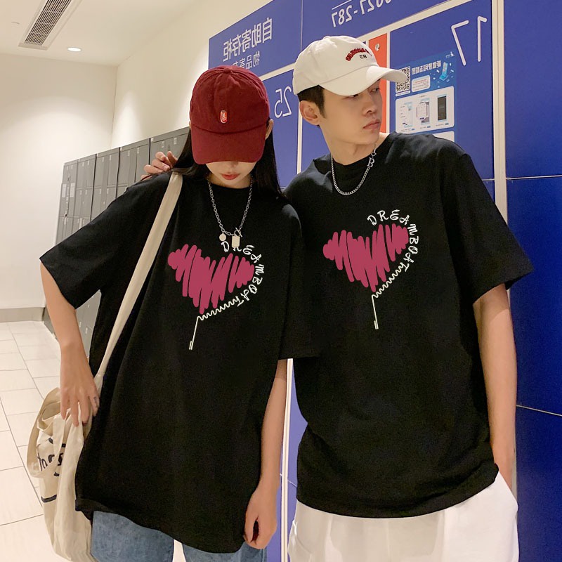 ZHELIHANGFEI Áo thun in ngắn tay kiểu dáng rộng theo phong cách đại học