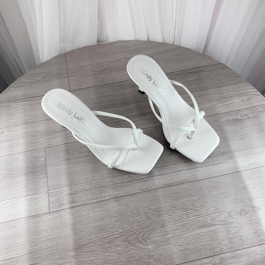 Guốc kẹp ngón phối dây mảnh gót nhọn 7cm (hàng đẹp ) - g95