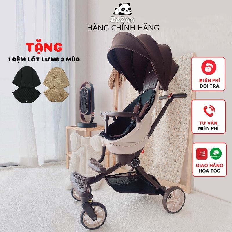 Xe đẩy cho bé V18 Baobaohao, gấp gọn 4 bánh cho em bé từ sơ sinh 3,4,5 tháng tuổi nằm, ngồi 2 chiều đi du dịch đi chơi