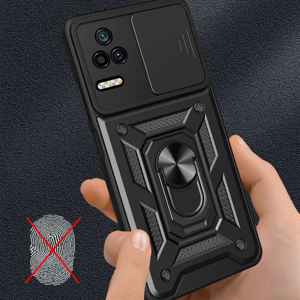 Ốp Điện Thoại Có Vòng Trượt Bảo Vệ Camera Cho Xiaomi Poco F4 Poco X4 GT 5G Poco M4 Pro 4G Redmi Note 11 Pro Redmi K40 K50 K40s Redmi 10C