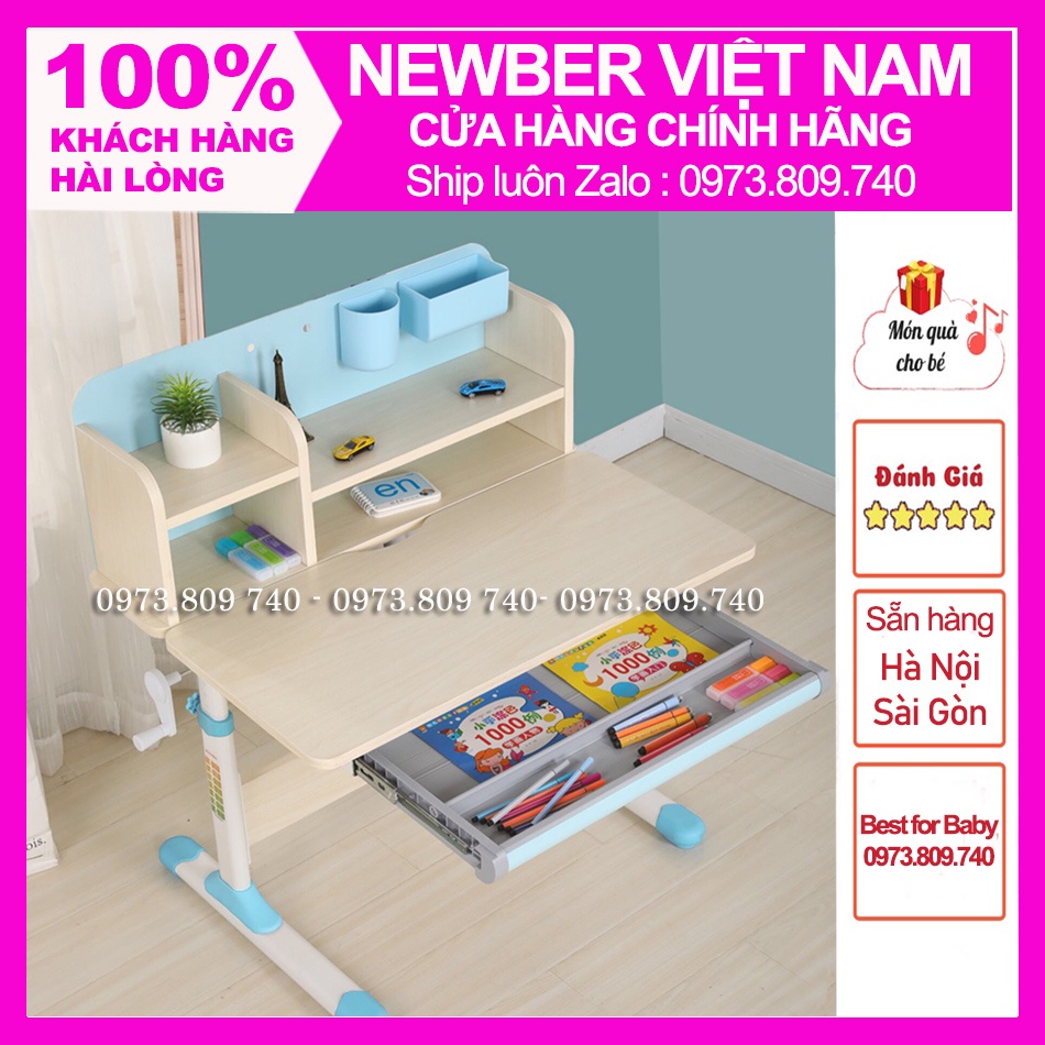 Bàn học thông minh chống gù chống cận ewber Disney G300 cao cấp Kích thước 80CM có giá sách