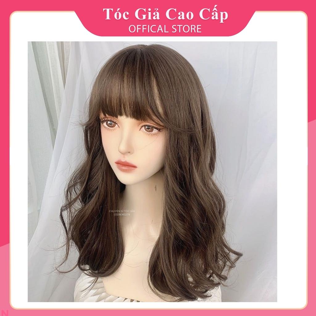 Tóc giả nguyên đầu xoăn đuôi 40cm- phồng chân tóc- tặng lưới
