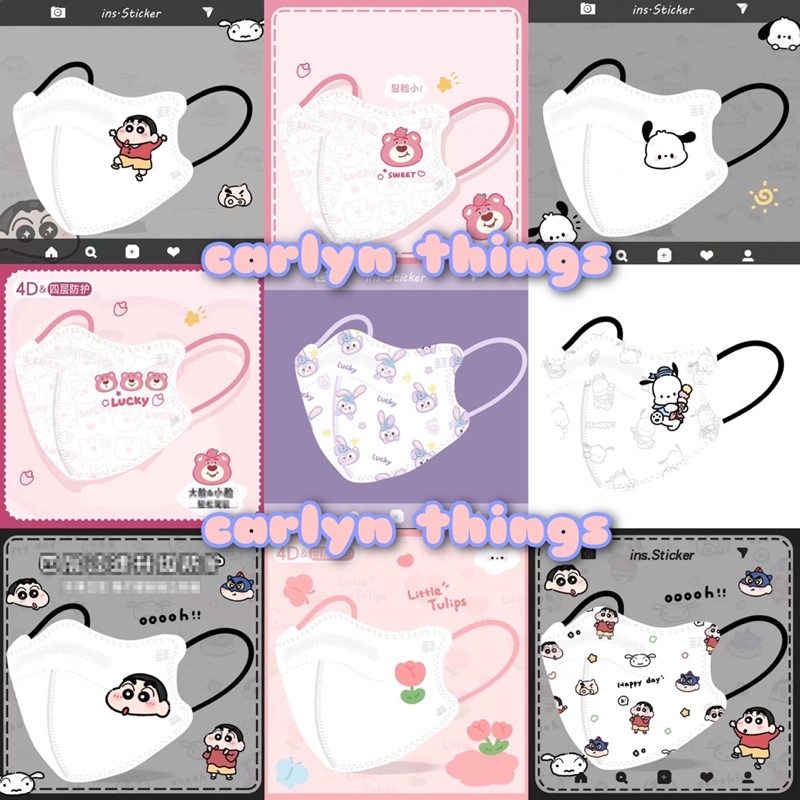 Khẩu trang 5D hoạt hình siêu cute che full mặt người lớn